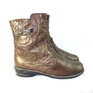 REMONTE DORNDORF Women's Y2K Ankle Boots Brown Leather Zip US Size 8.5